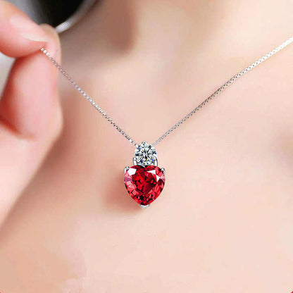 Collier COEUR de Cristal Rouge ❤️